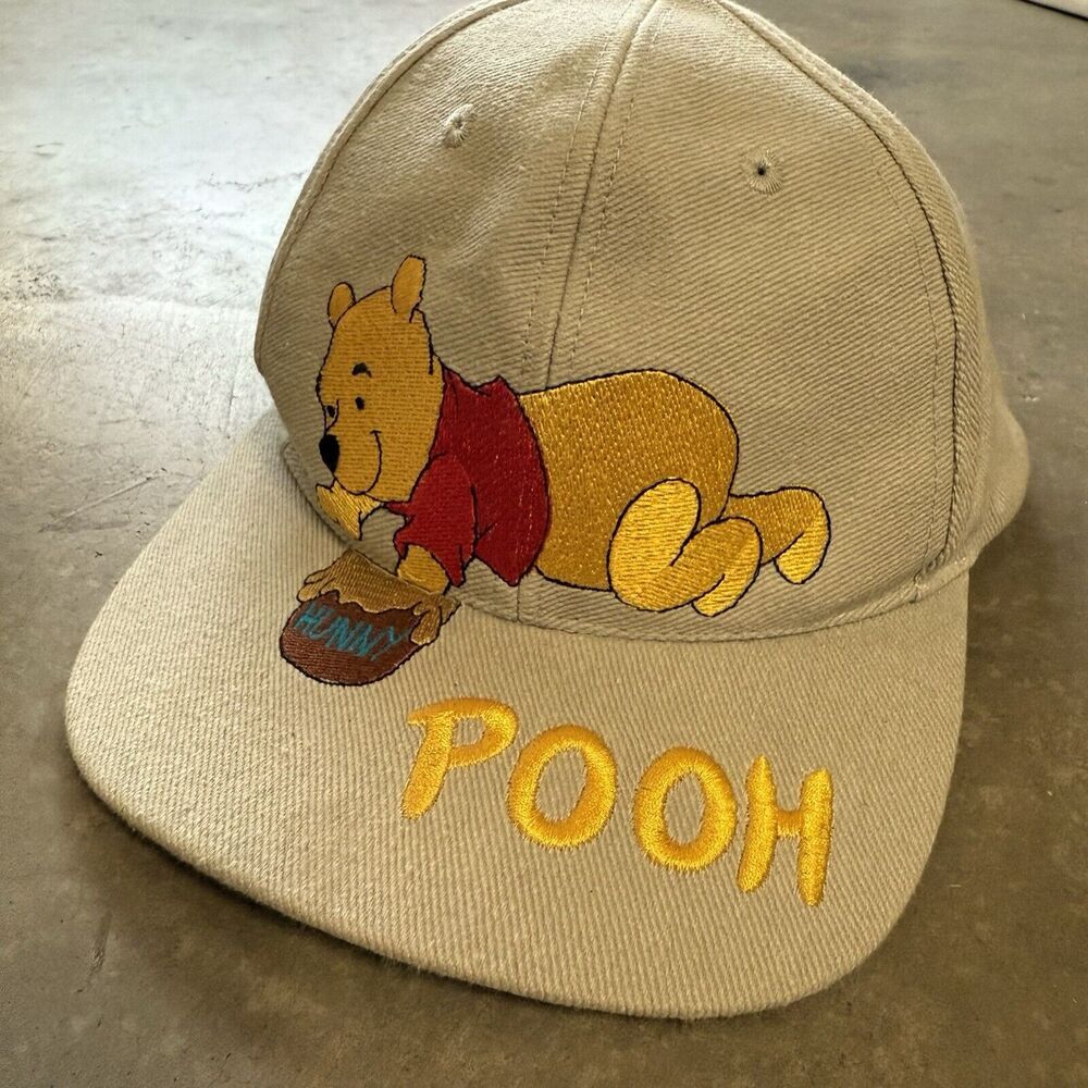 VTG 90s Disney Winnie Pooh Hat Cap Snapback Goofy’s Hat Co Big logo Honey Pot